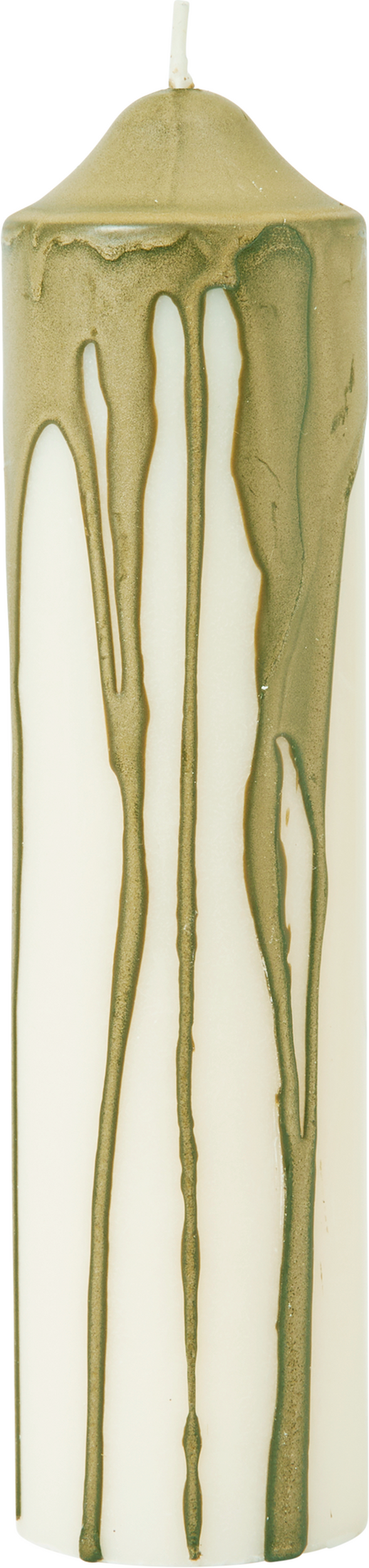 Świeca Dryp Pillar 20 cm oliwkowa