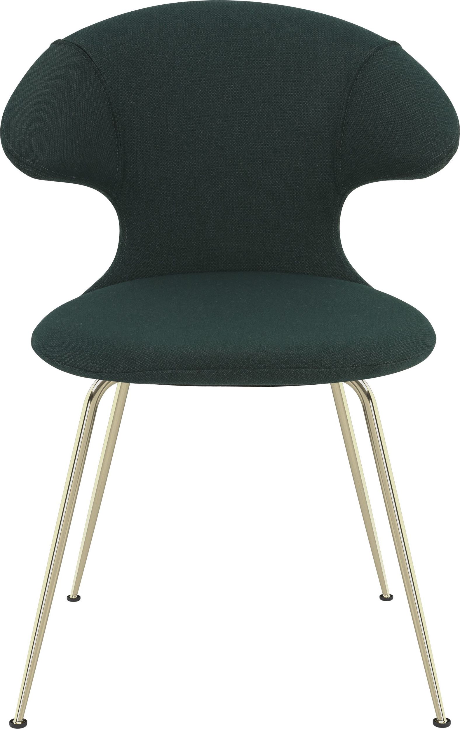 Krzesło Time Flies ciemnozielone na mosiężnych nogach