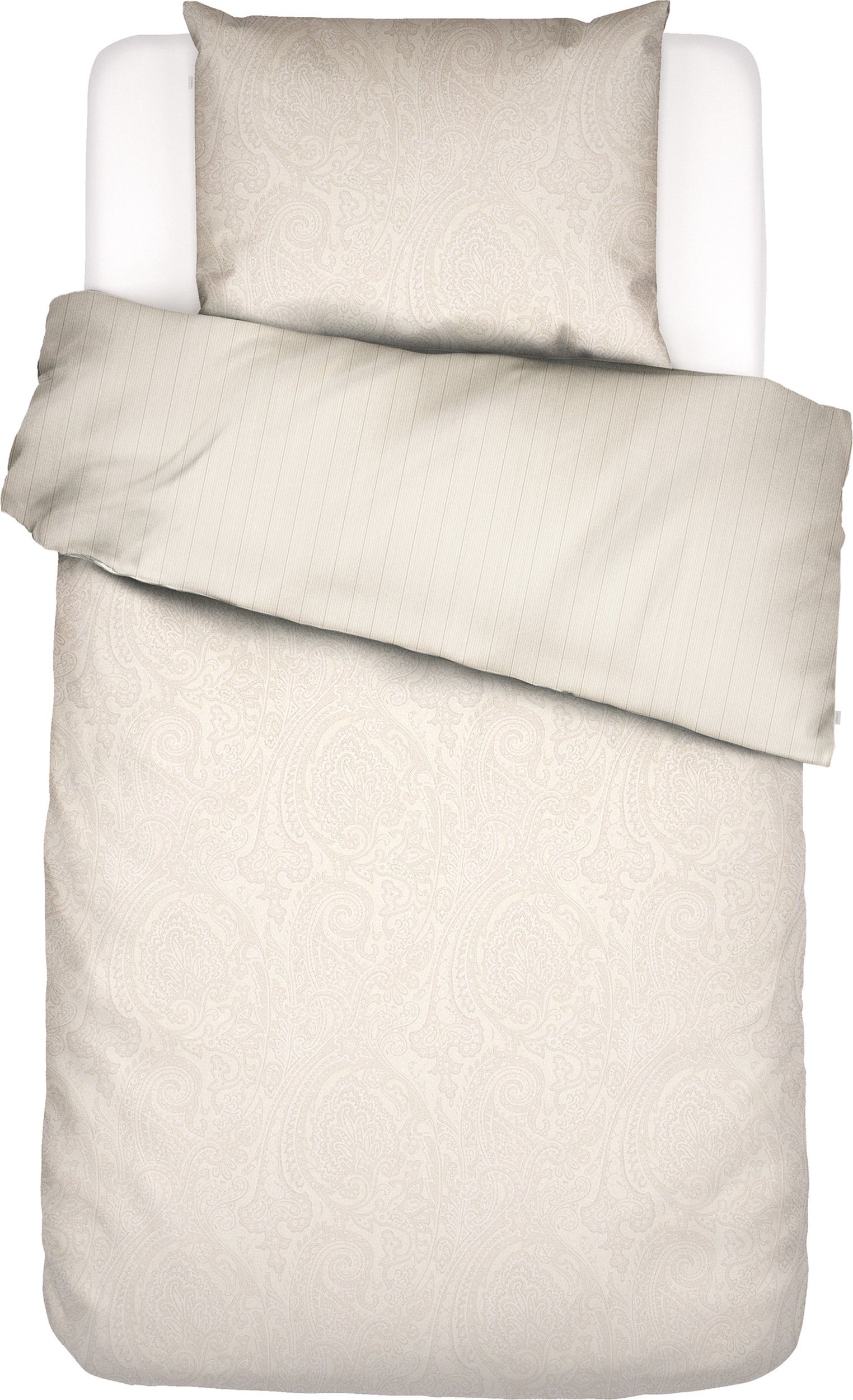 Pościel Fabrice 135 x 200 cm kremowa z poszewką na poduszkę 80 x 80 cm zapięcie suwak