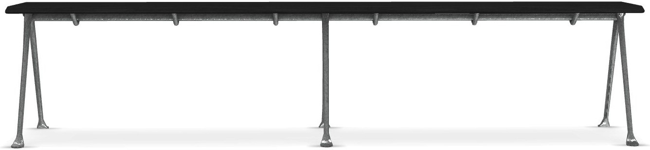 Ławka Officina 200 cm czarny buk ze stalową ramą