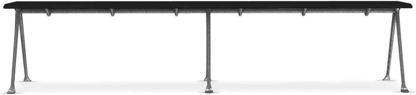 Ławka Officina 200 cm czarny buk ze stalową ramą