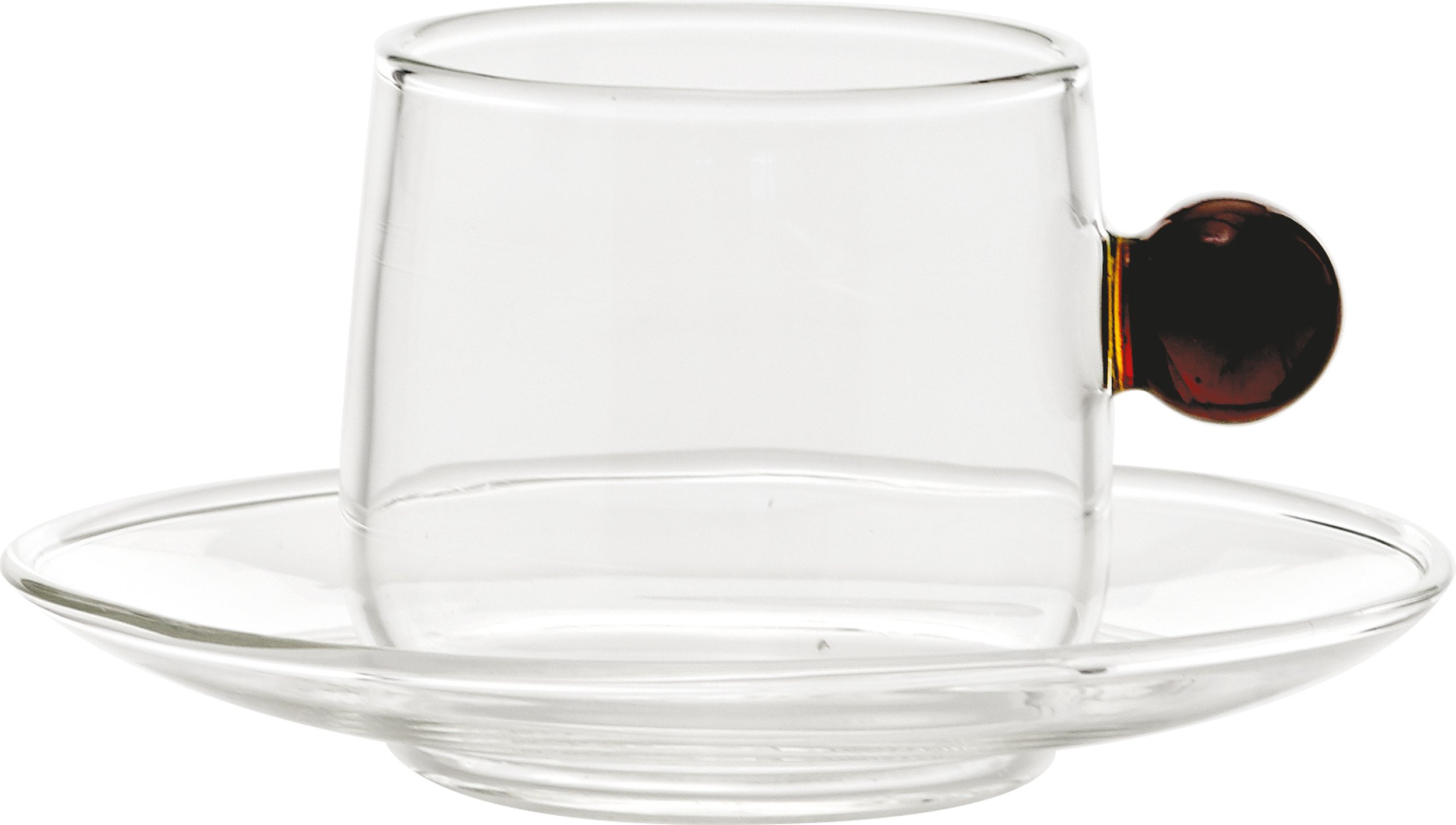 Filiżanka do kawy Bilia 120 ml bursztynowa ze spodkiem