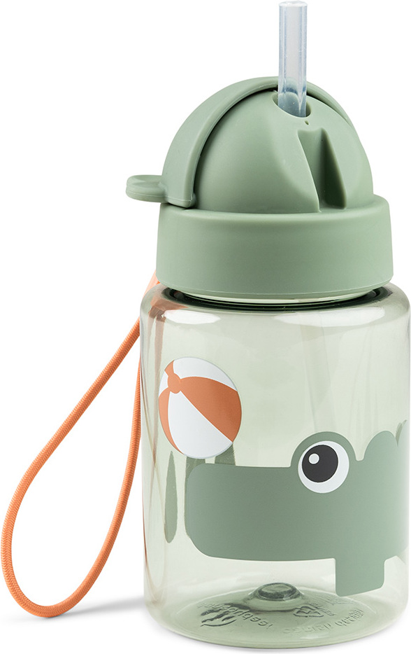 Bidon ze słomką Done by Deer Playground 280 ml zielony