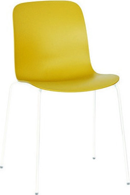 Krzesło Substance stal lakierowana na biało musztardowe
