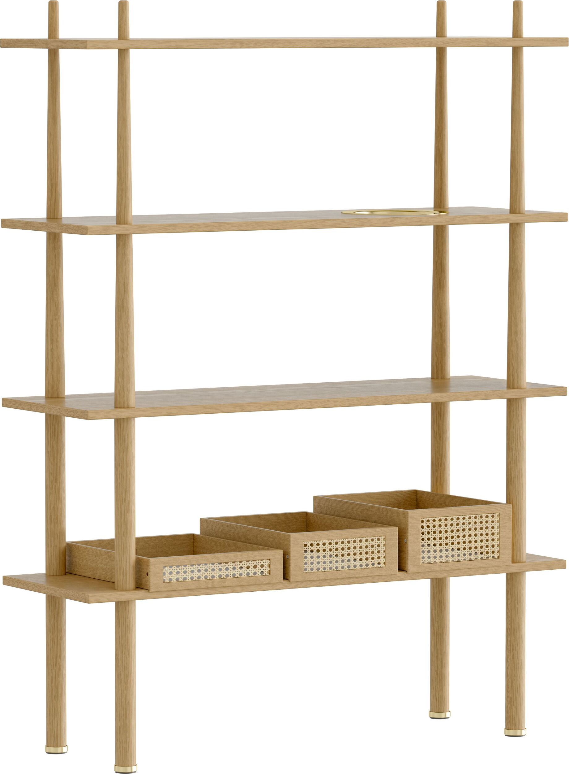 Regał Stories dąb ze skrzynkami i tacą 5 el.