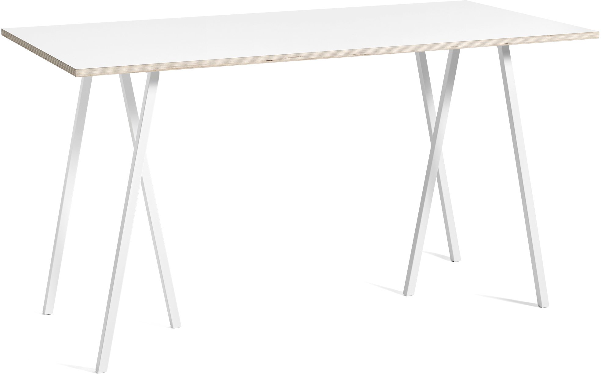 Stół Loop Stand wysoki 180 cm wzmocniony blat biały laminat nogi białe