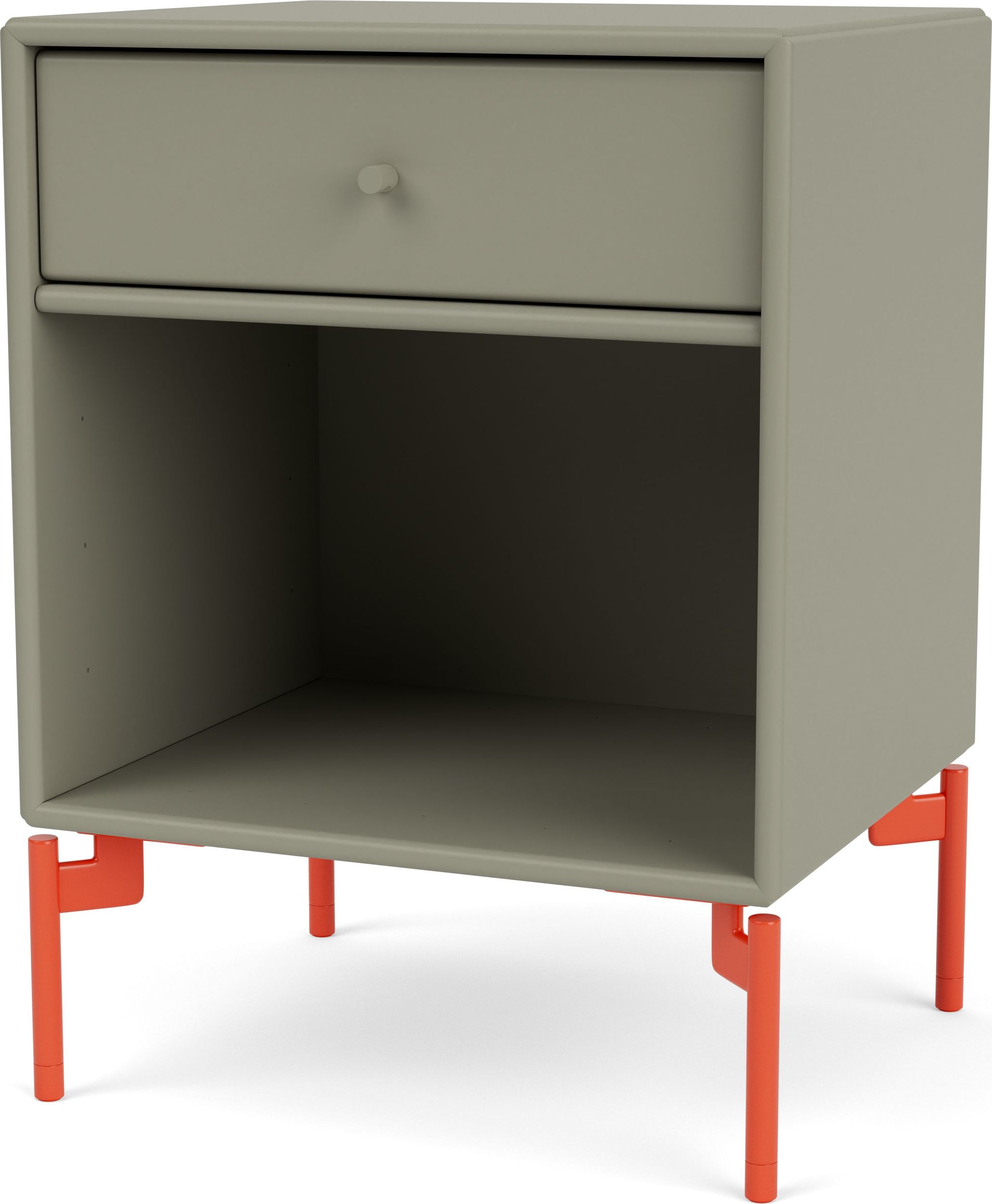 Szafka nocna Dream brązowozielona na czerwonych nogach