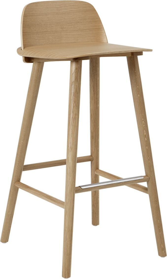 Stołek barowy Nerd 75 cm jasny dąb z ochraniaczem na podnóżek