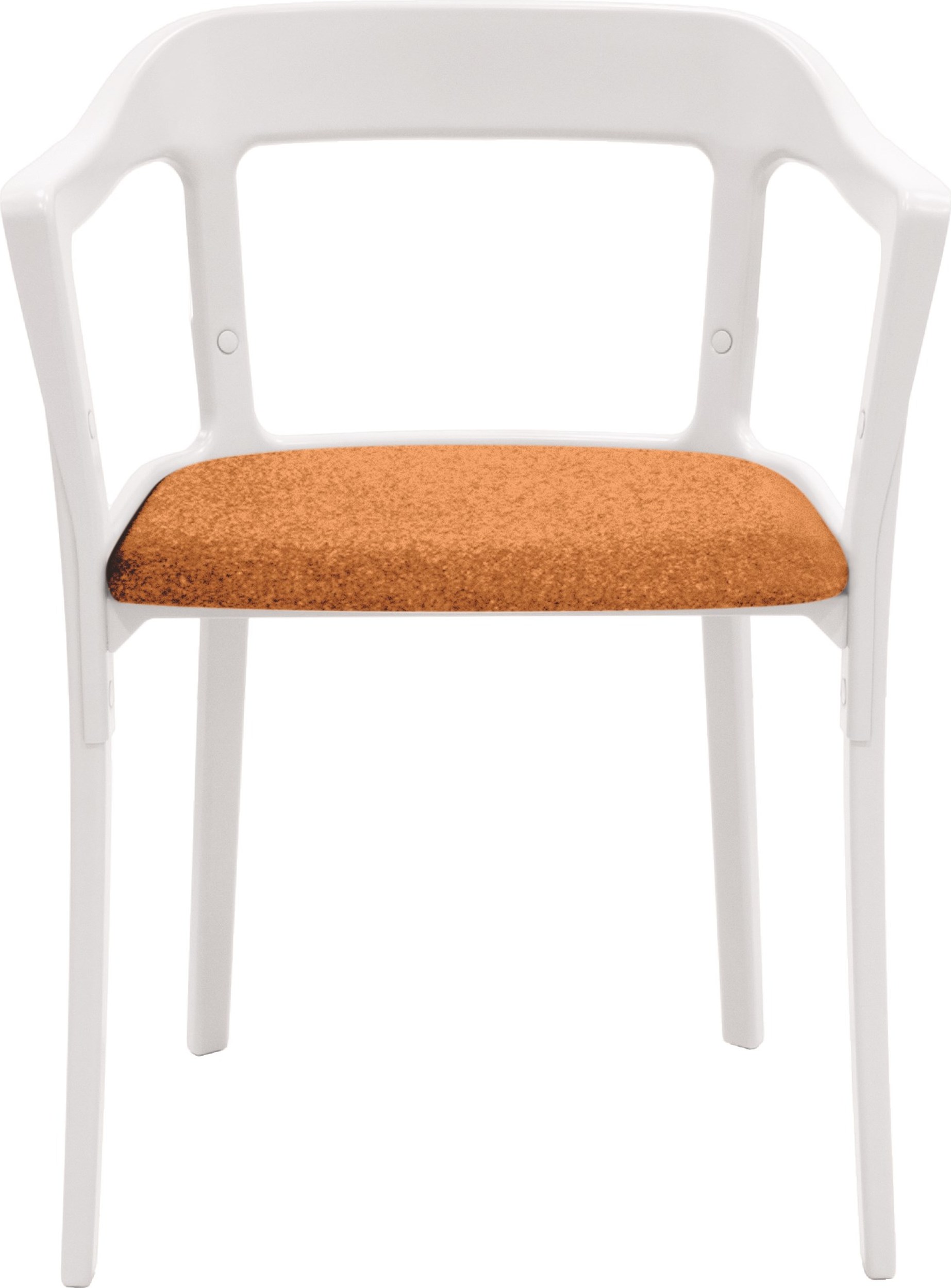 Krzesło Steelwood tapicerowane biało-pomarańczowe