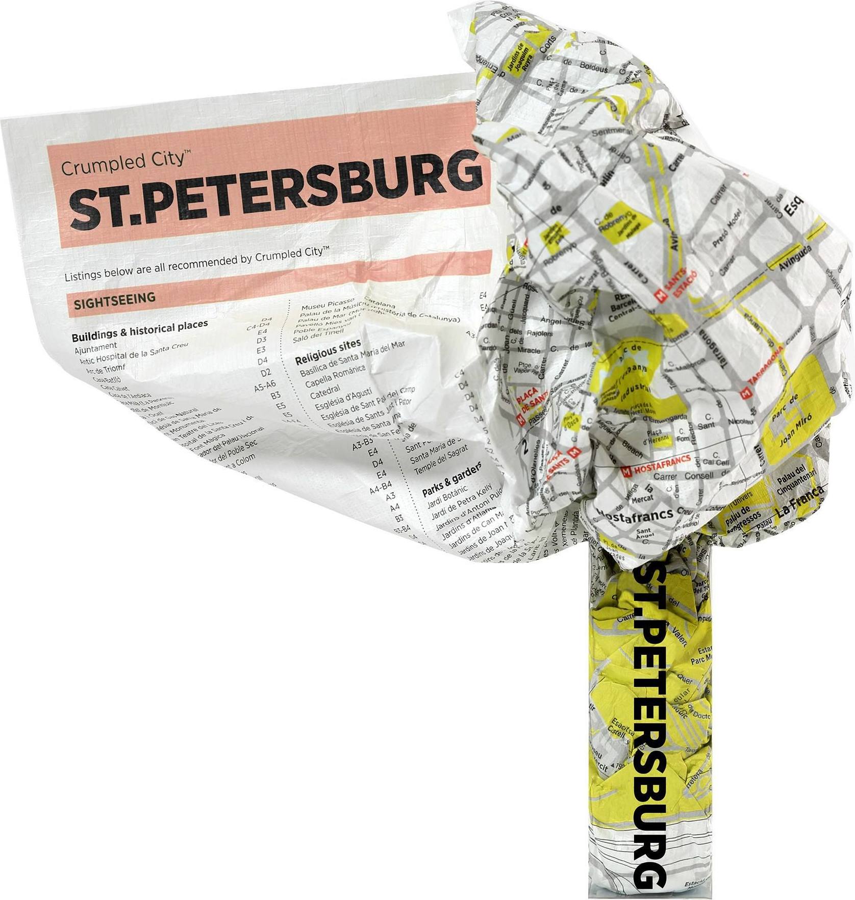 Mapa Crumpled City Petersburg