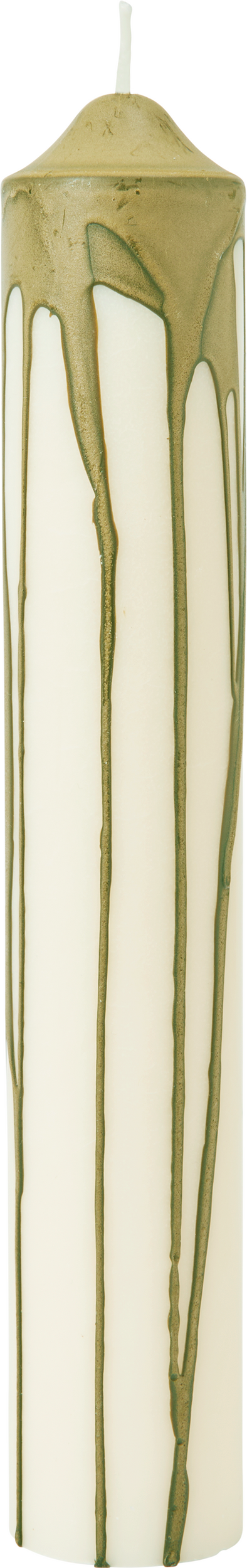 Świeca Dryp Pillar 30 cm oliwkowa