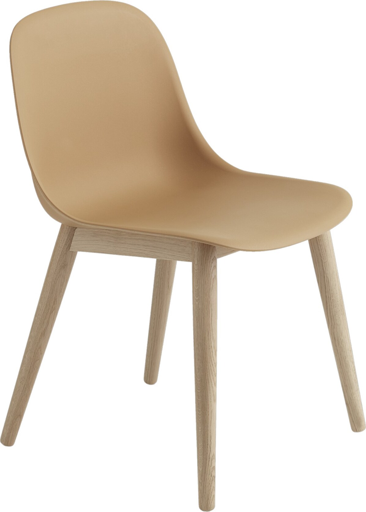 Krzesło Fiber ochra na drewnianych nogach