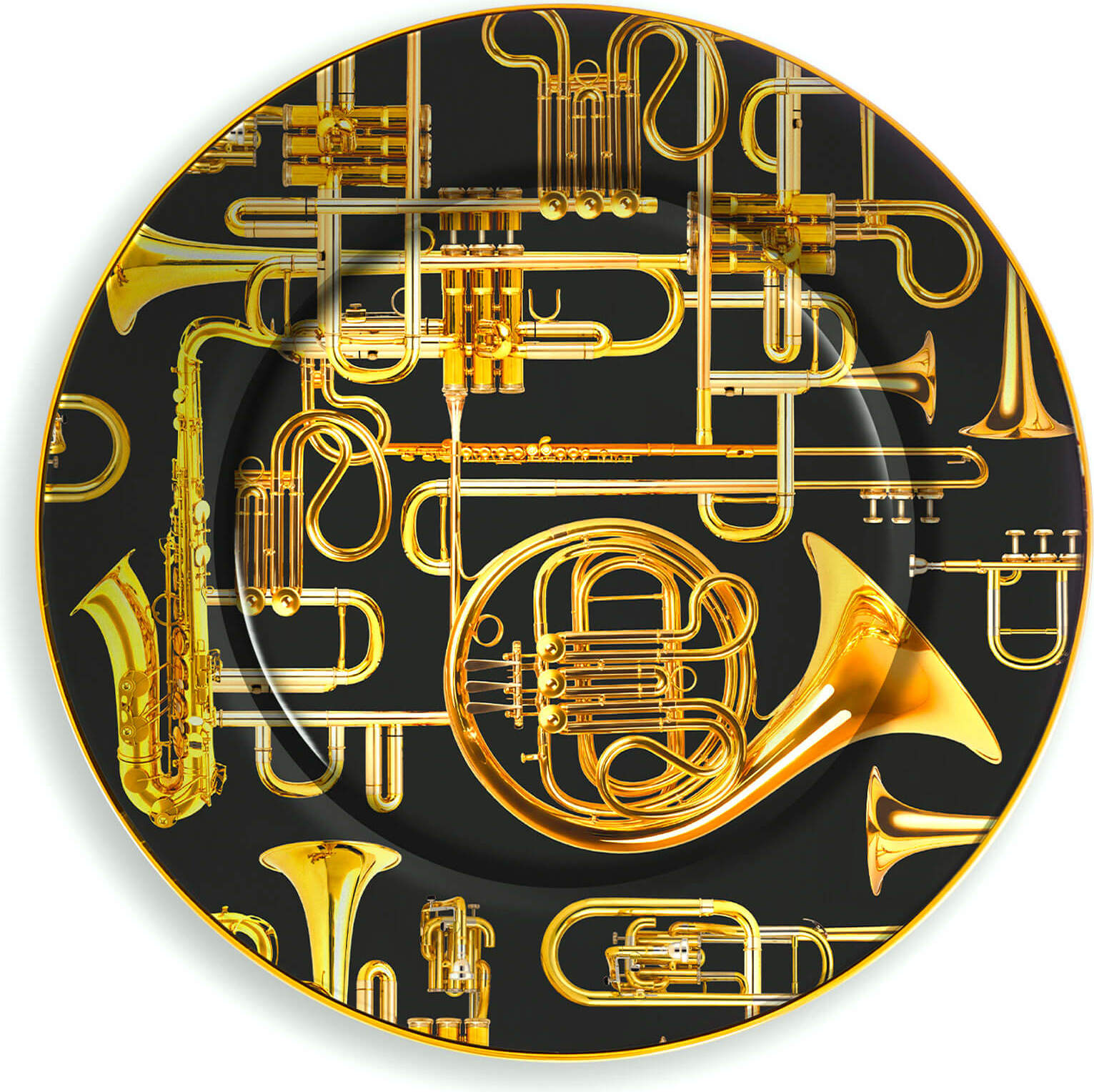 Talerz Seletti Wears Toiletpaper Trumpets ze złotą krawędzią