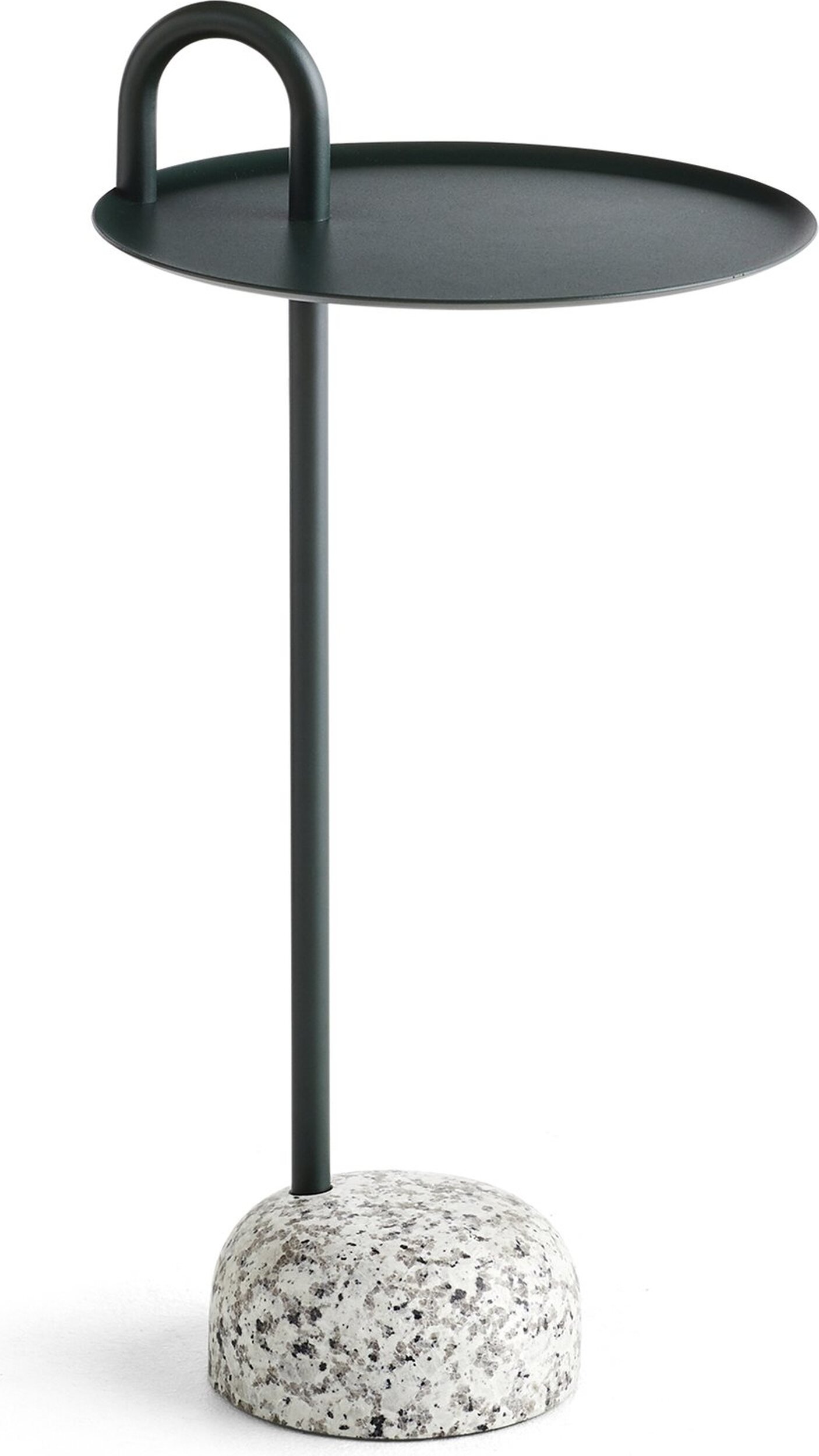 Stolik boczny Bowler 36 cm zielony z granitową podstawą