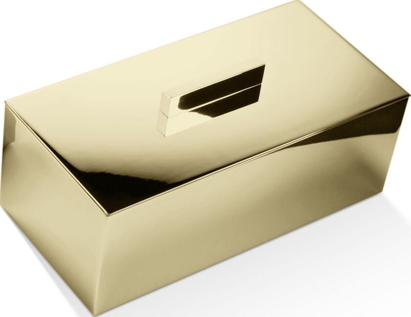 Pojemnik łazienkowy Corner 25 cm złoty z pokrywką