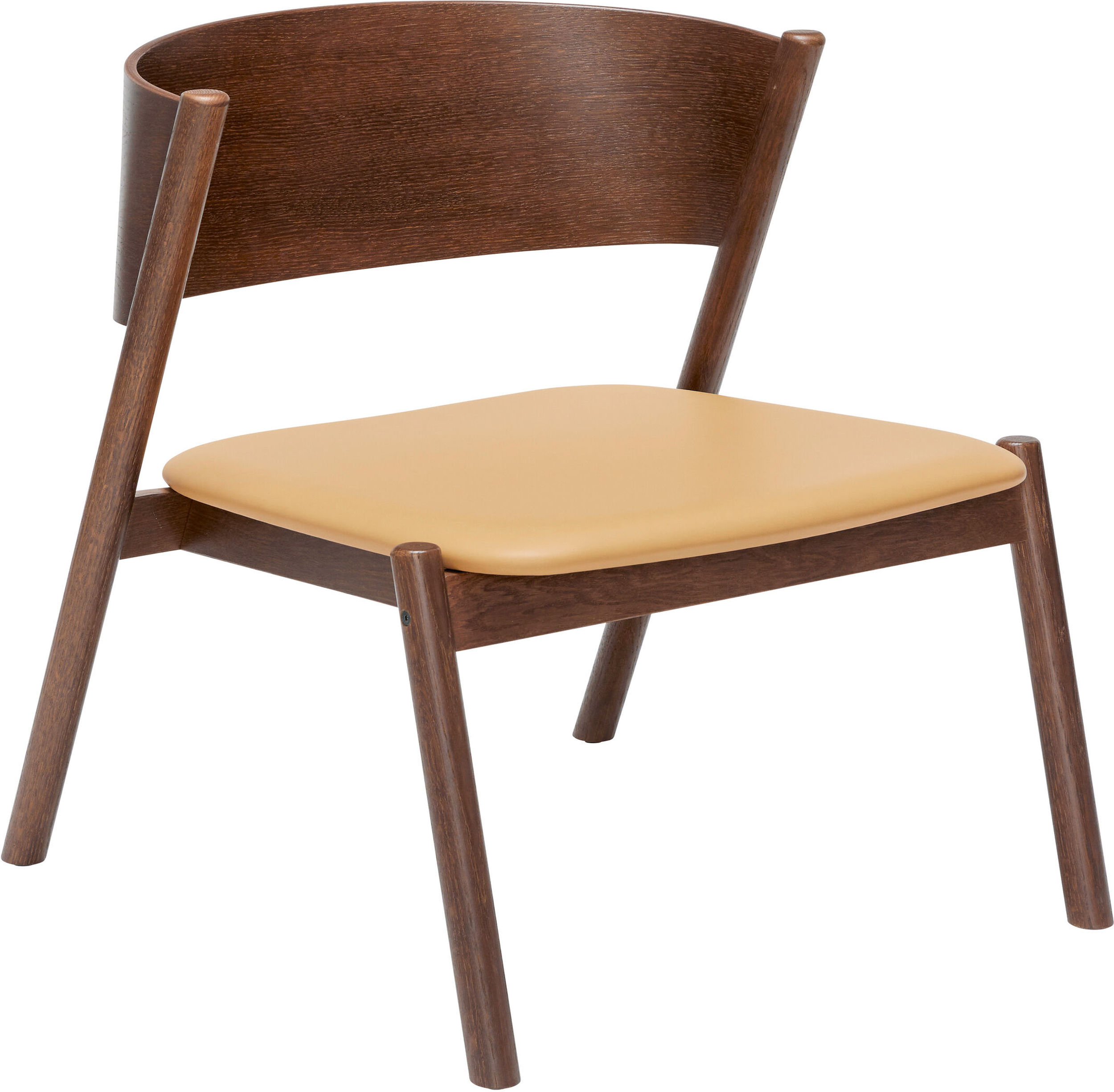 Krzesło Oblique ciemny dąb z tapicerowanym siedziskiem