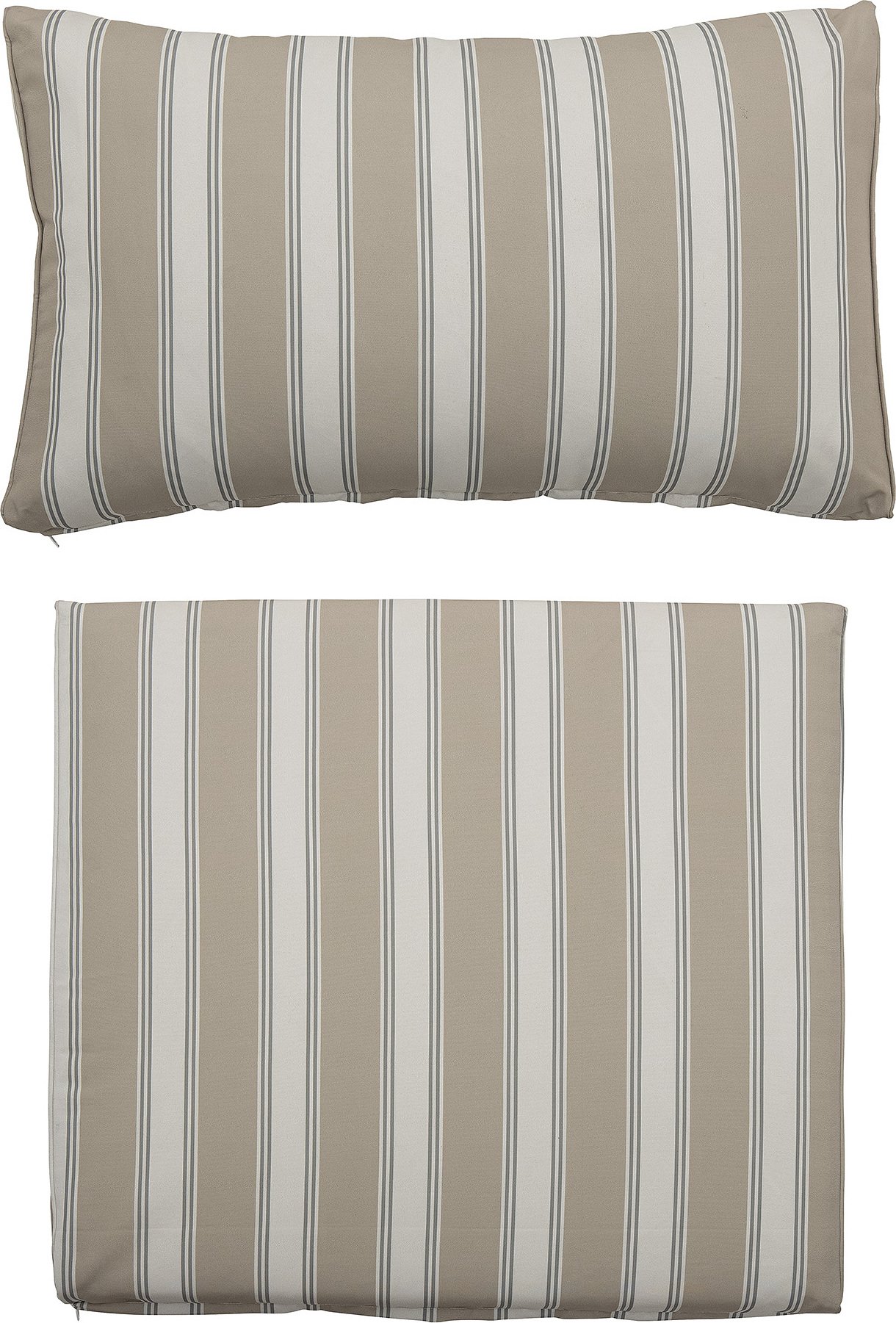 Poszewki na poduszki do fotela Mundo w paski beżowozielone 2 szt.