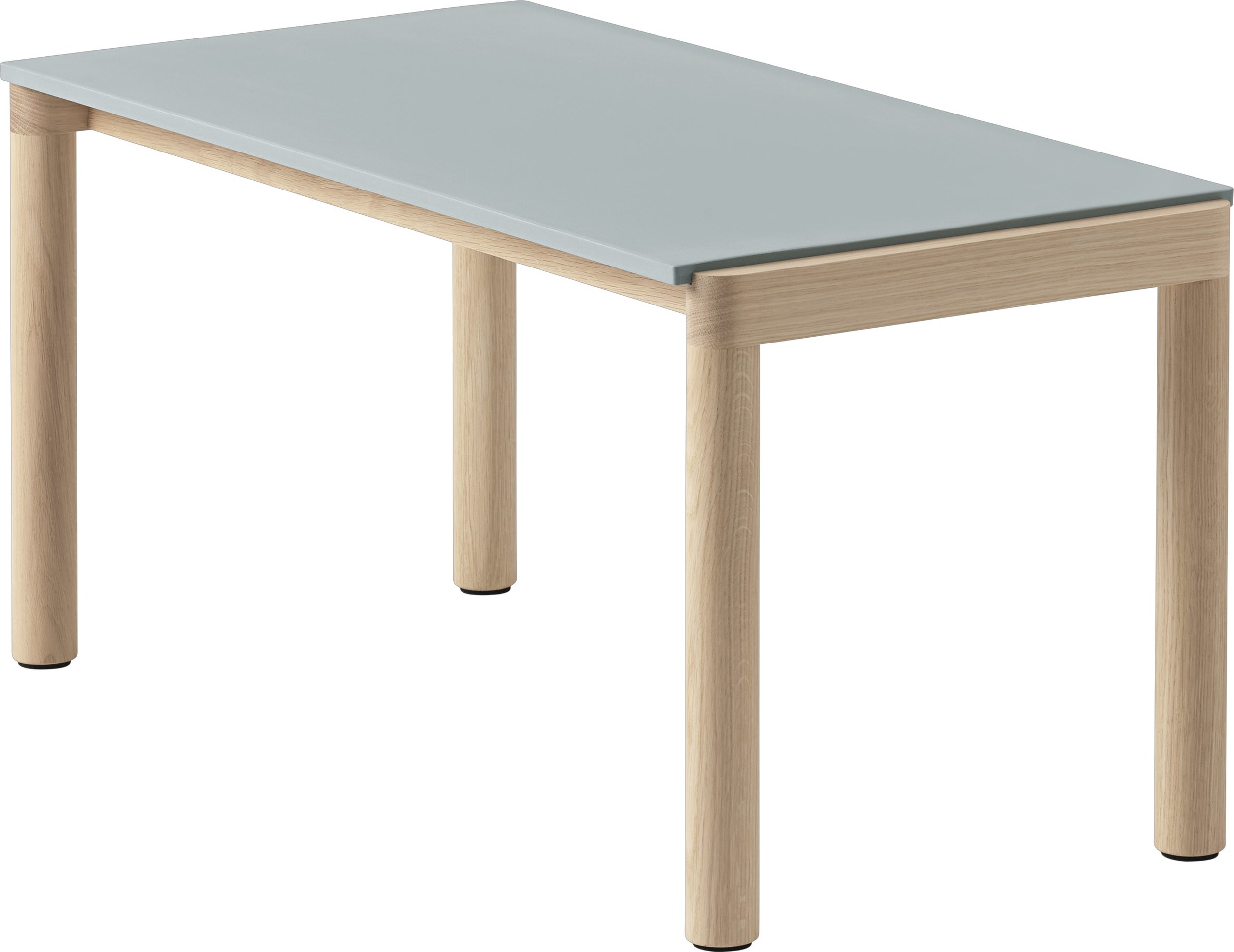 Stolik kawowy Couple gładki 40 x 84 x 40 cm zgaszony błękit na jasnych dębowych nogach