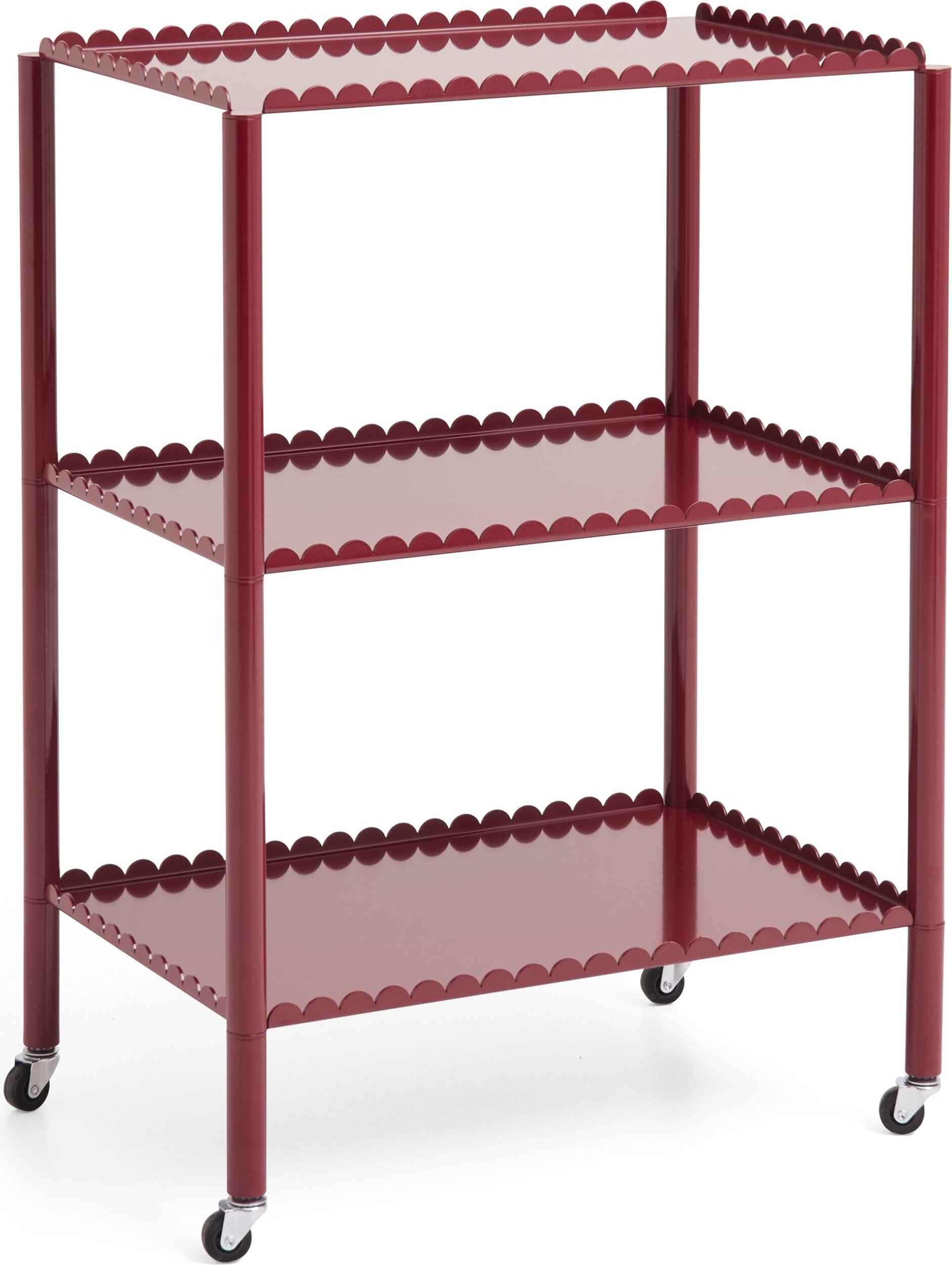 Stolik na kółkach Arcs wysoki czerwony