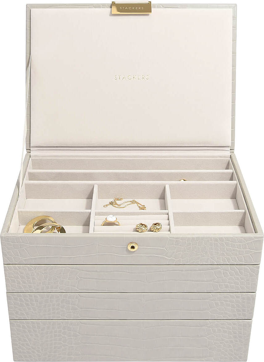 Szkatułka na biżuterię Stackers Croc poczwórna classic putty