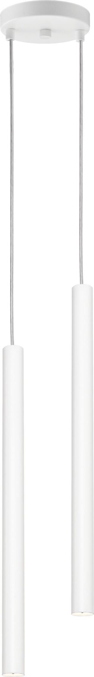 Lampa wisząca Roll biała podwójna z łączeniem srebrnym