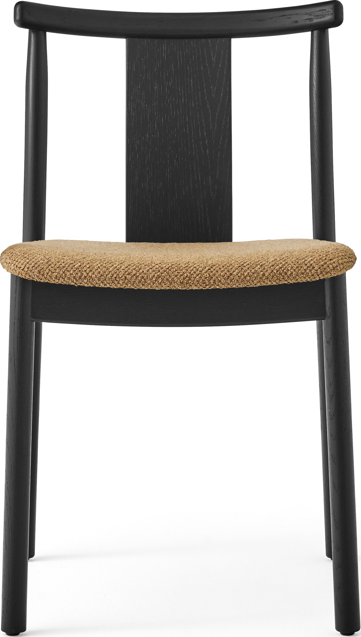 Krzesło Merkur jasnobrązowe czarny dąb z tapicerowanym siedziskiem