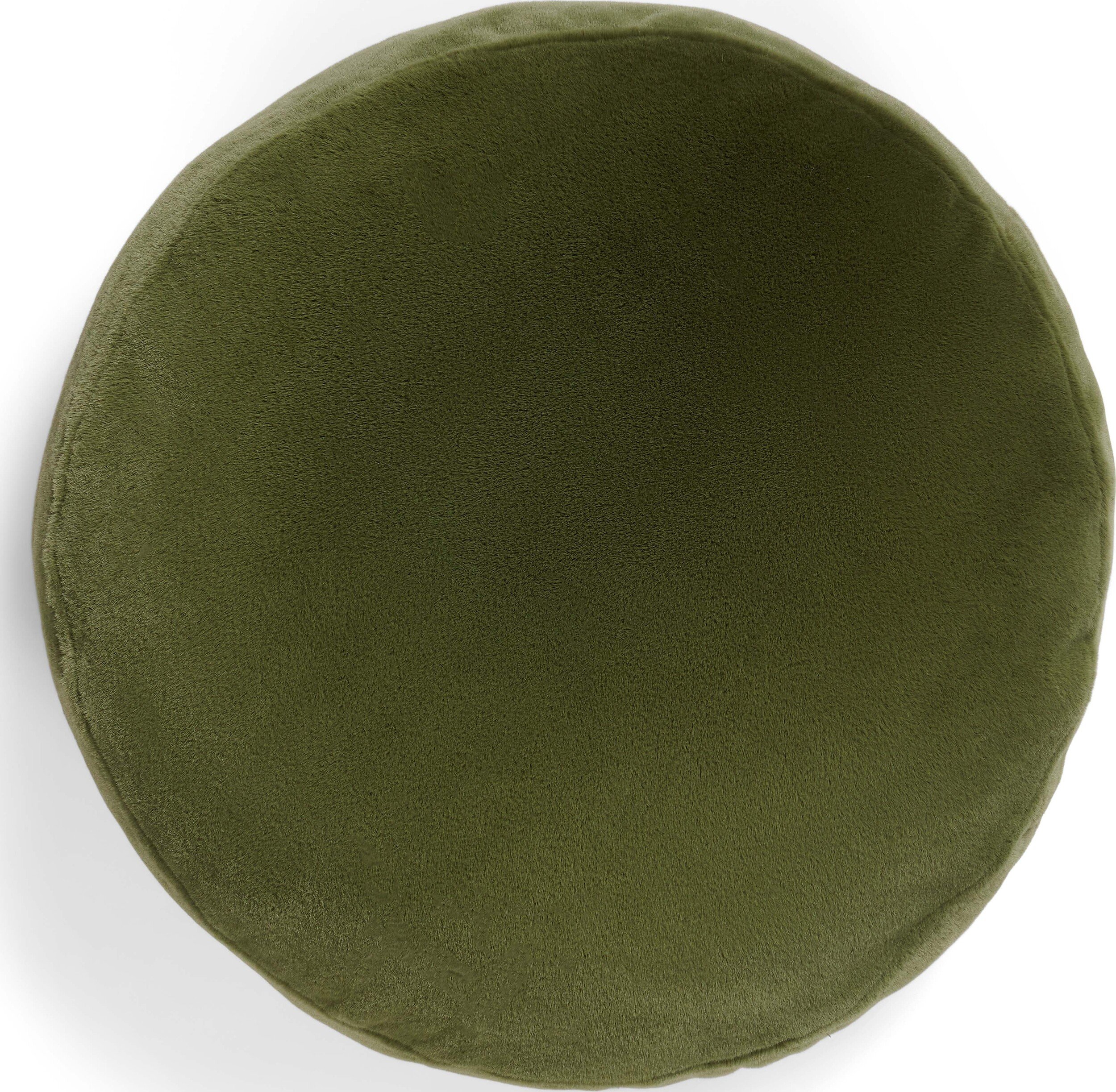 Poduszka dekoracyjna Mads Furry okrągła 45 cm oliwkowa