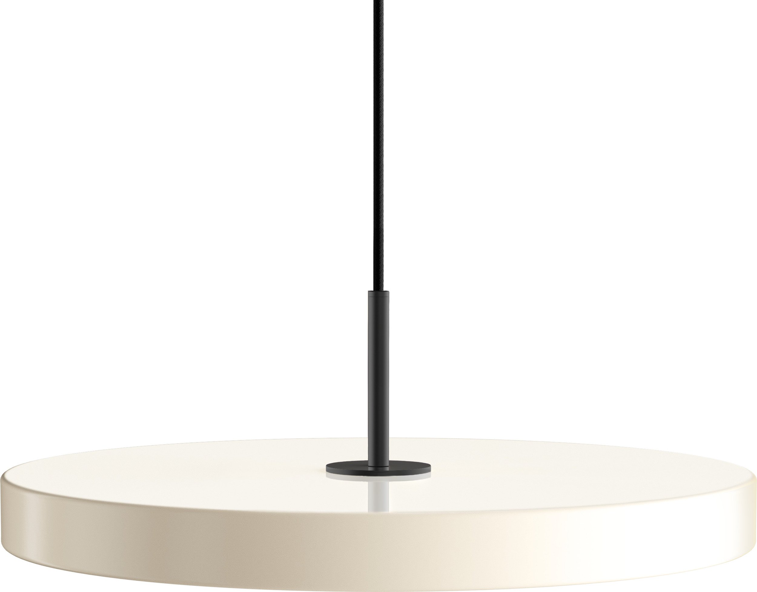 Lampa wisząca Asteria Plus 43 cm perłowa biel z czarnym mocowaniem