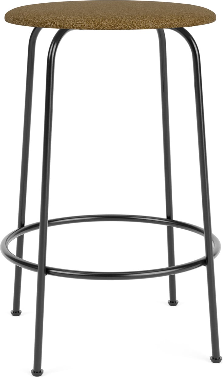 Krzesło barowe Afteroom Plus Bouclé 65 cm brązowe z tapicerowanym siedziskiem