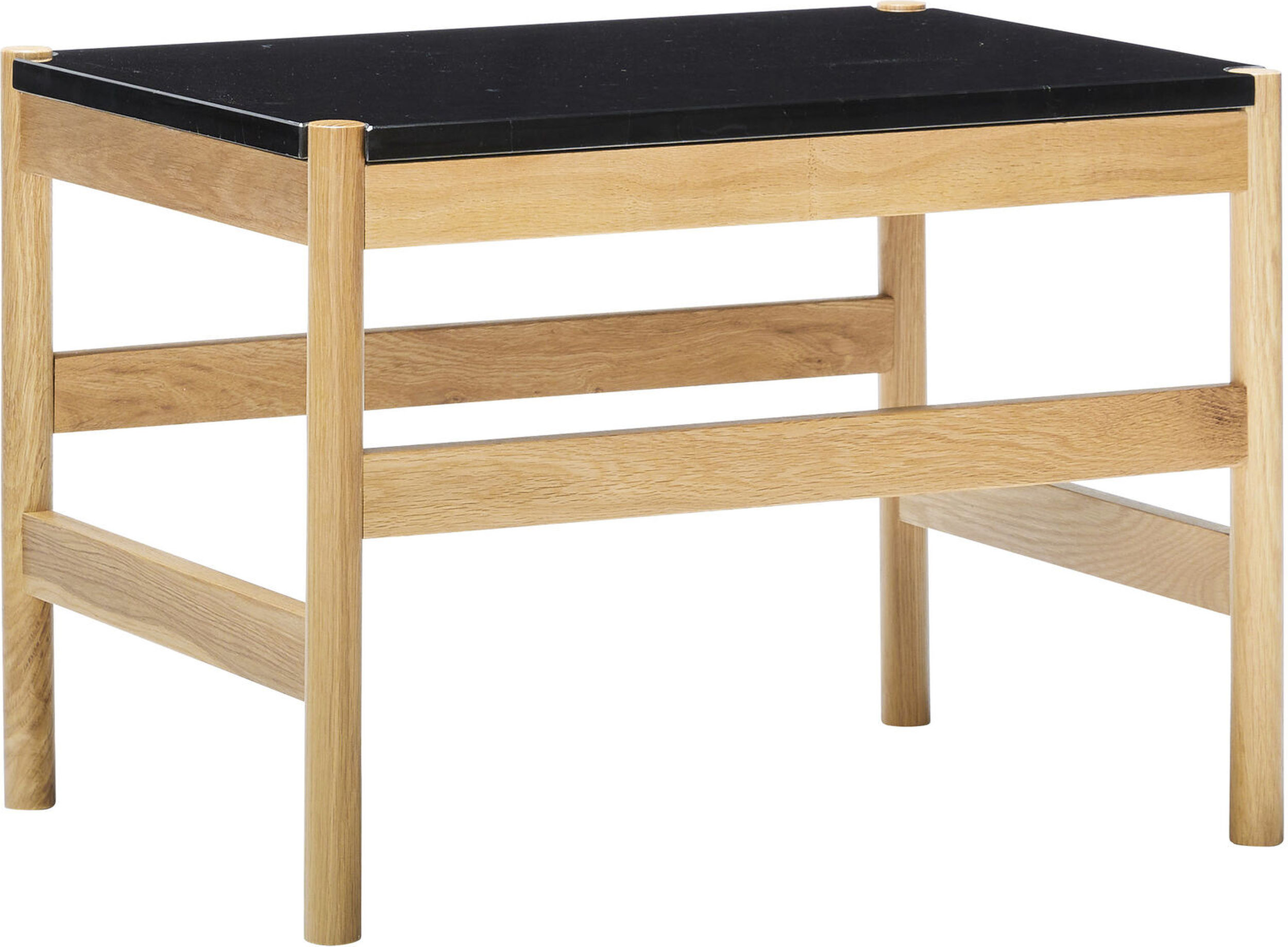 Stolik boczny Raw 60 cm czarny z marmurowym blatem