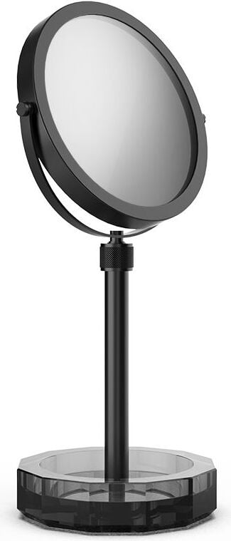 Lusterko kosmetyczne Kristall czarny mat z antracytową podstawką