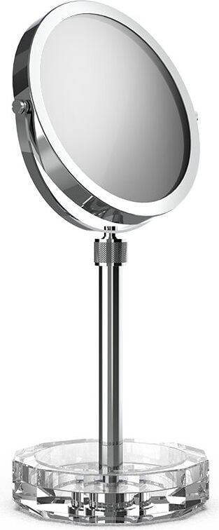 Lusterko kosmetyczne Kristall chrom z przezroczystą podstawką