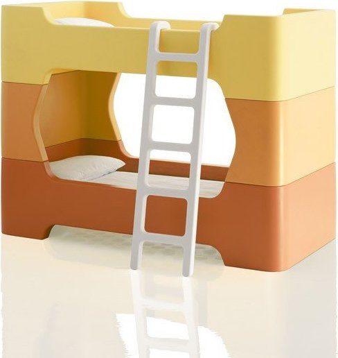 Elementy łączące łóżka pojedyncze Bunky z drabinką pomarańczowe