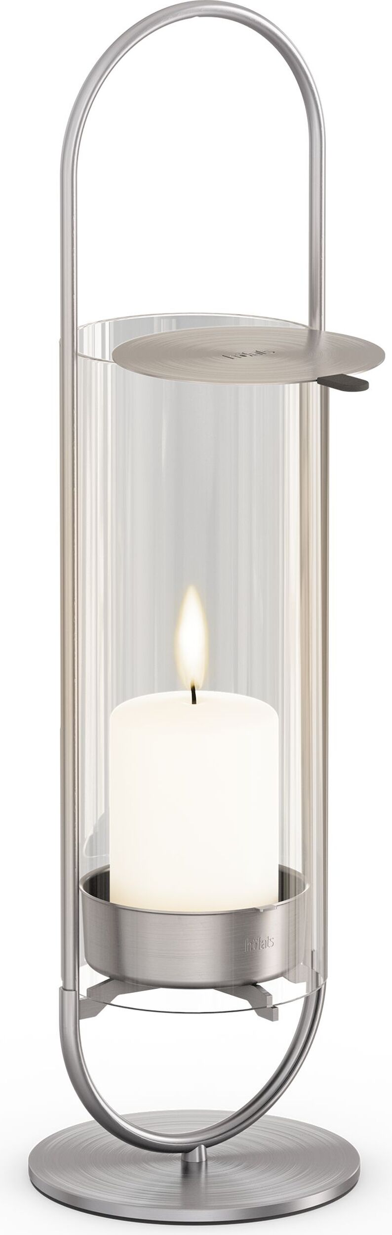 Latarnia Oval 35 cm srebrna