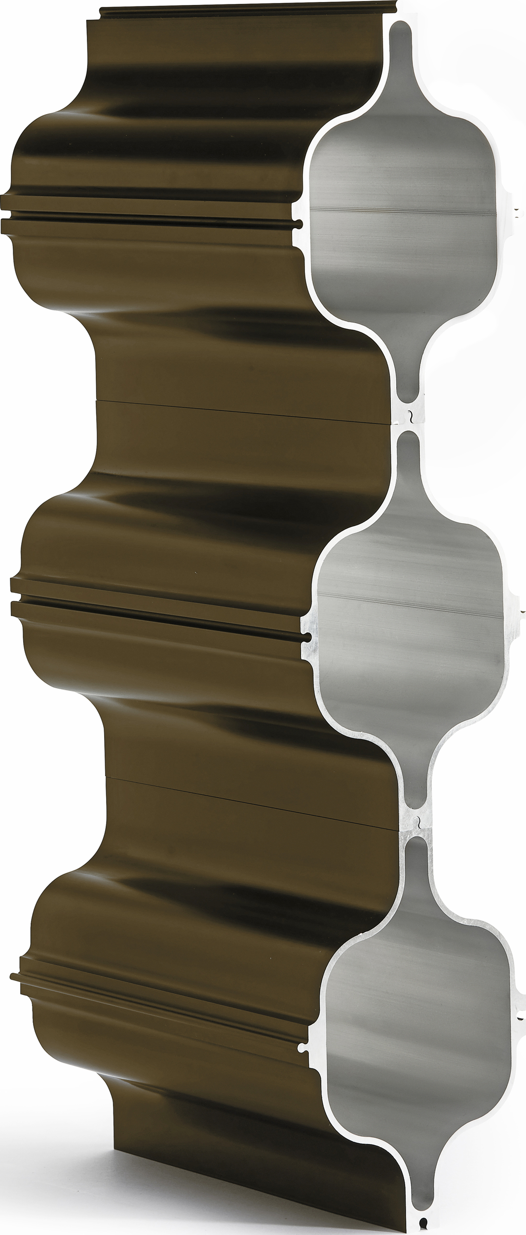 Stojak na wino Hex brązowe aluminium potrójny