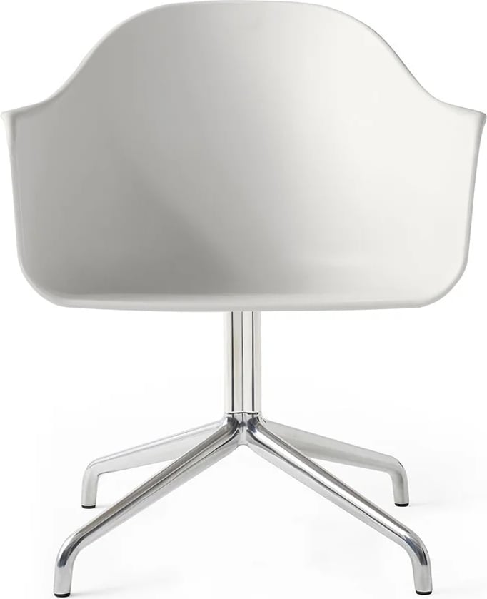 Krzesło obrotowe Harbour jasnoszare na aluminiowych nogach z funkcją powrotu