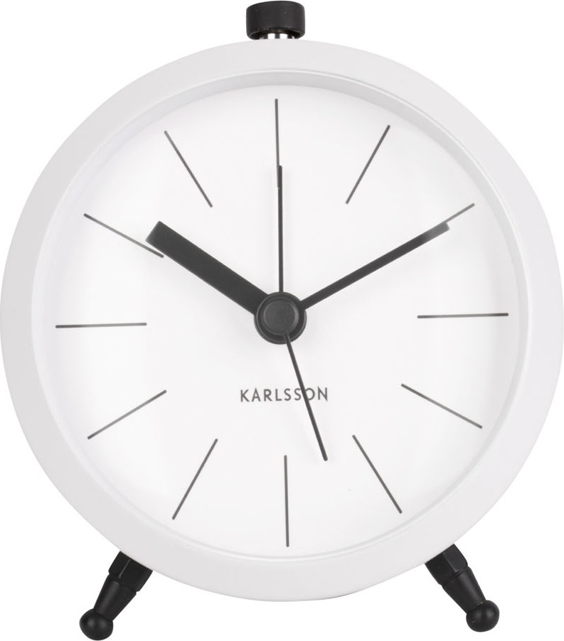 Budzik Button biały matowy