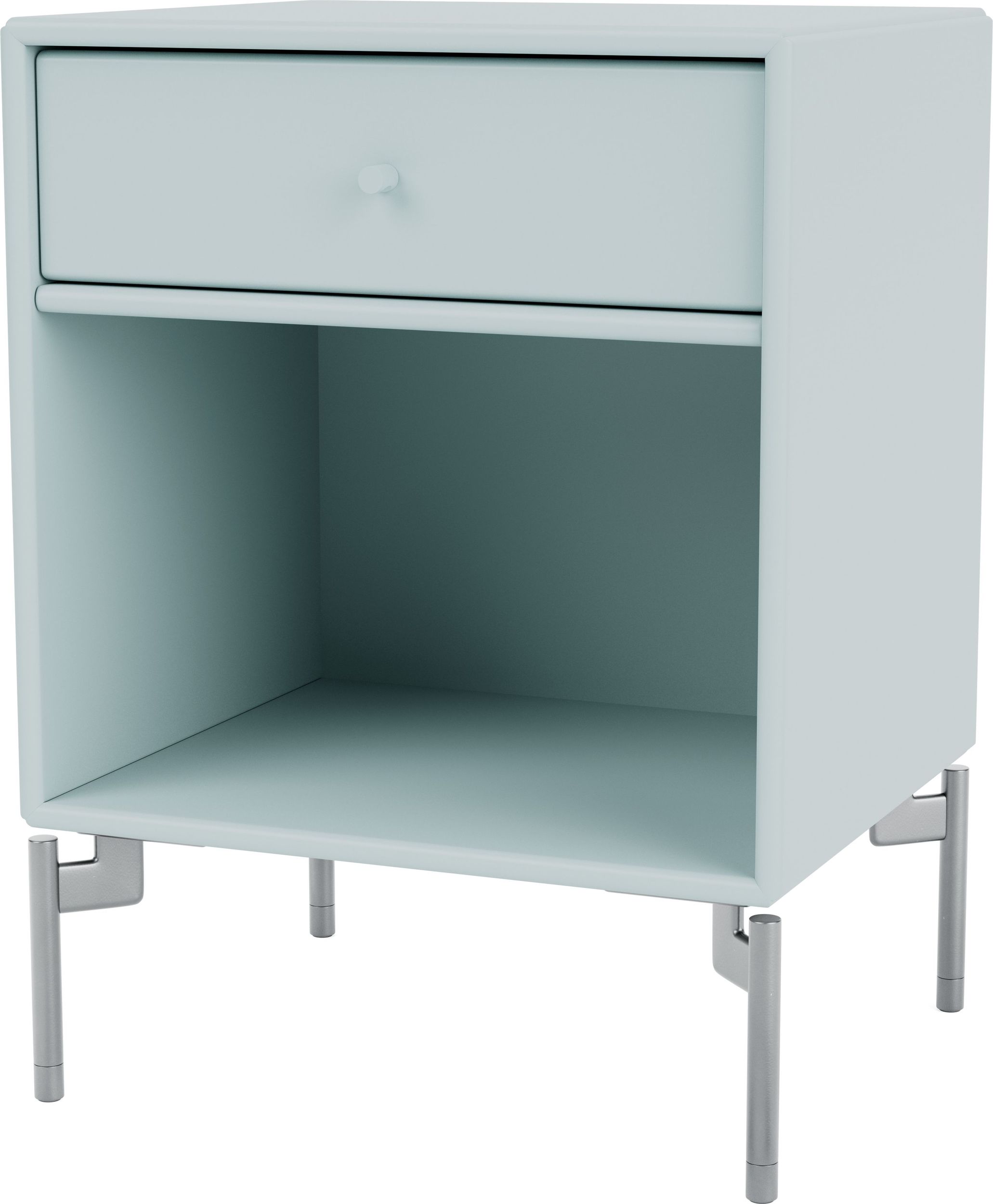 Szafka nocna Dream jasnobłękitna na chromowanych nogach