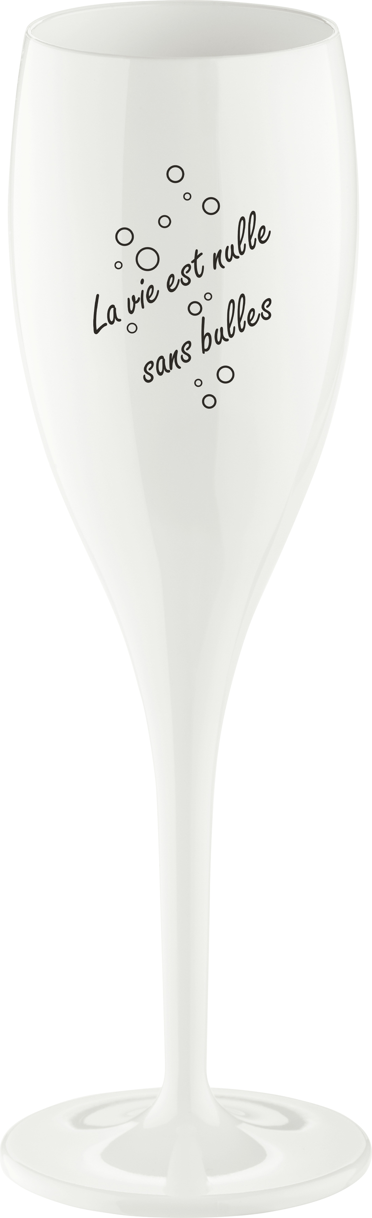 Kieliszek do szampana Cheers z napisem La Vie Est Nulle Sans Bulle