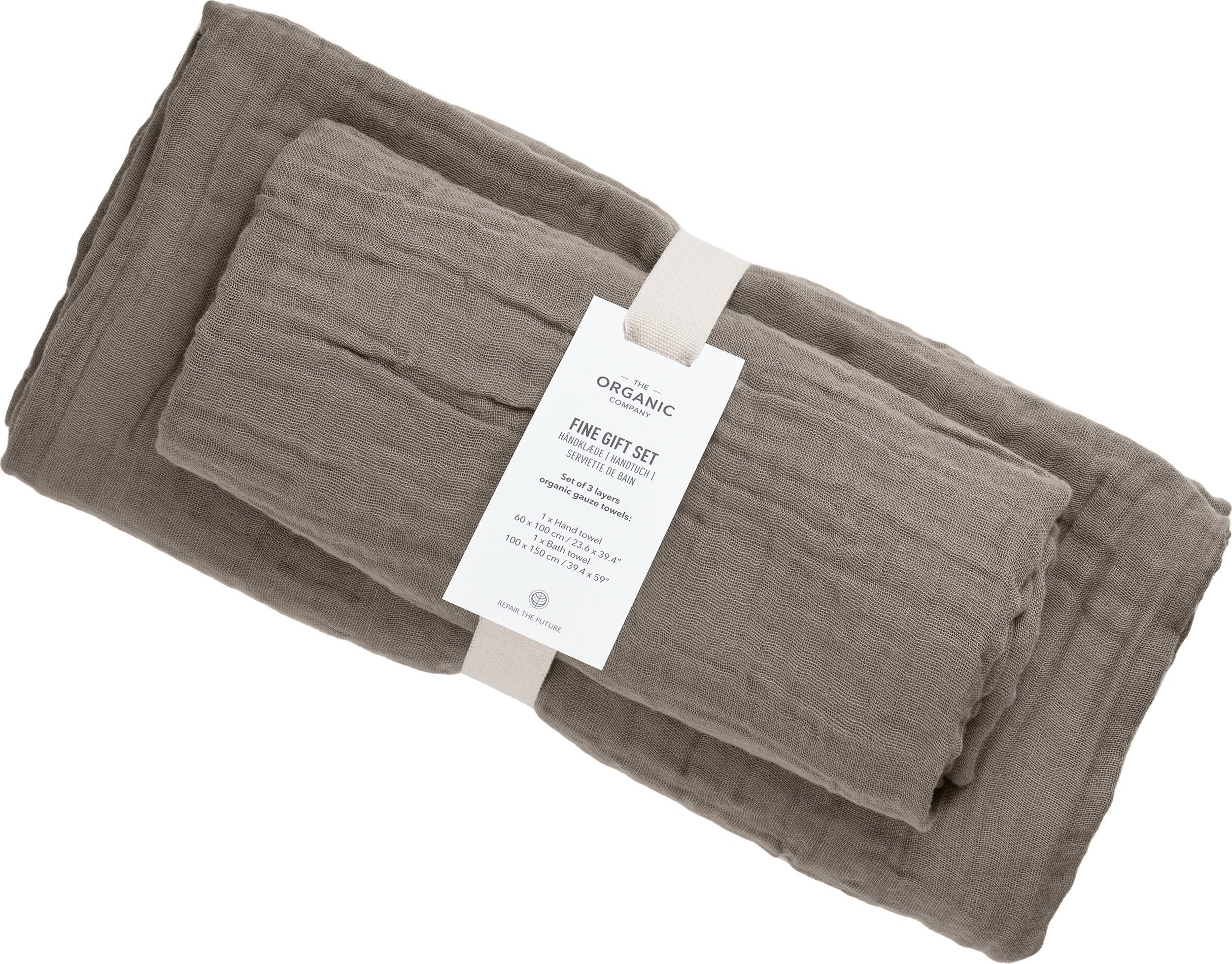 Ręczniki Fine szarobeżowe 2 szt.