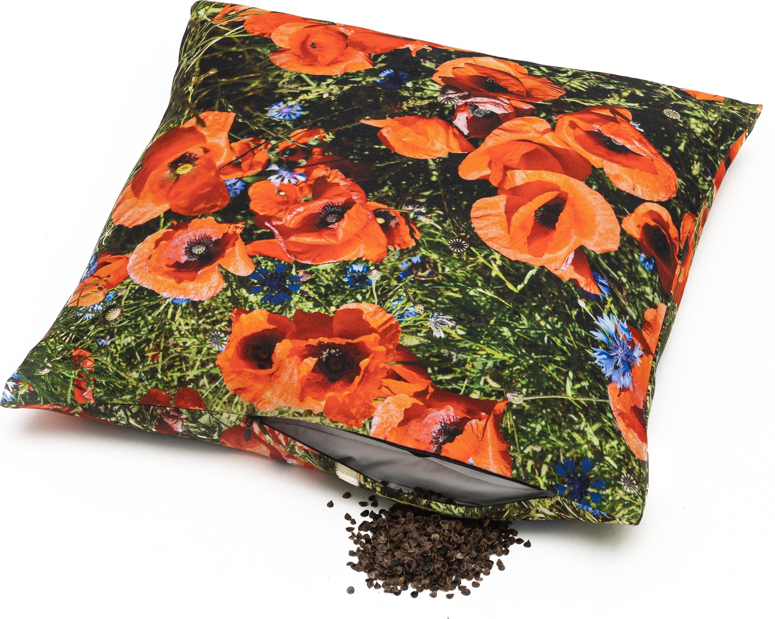 Poduszka Hayka maki 40 x 40 cm z wypełnieniem z łusek gryki