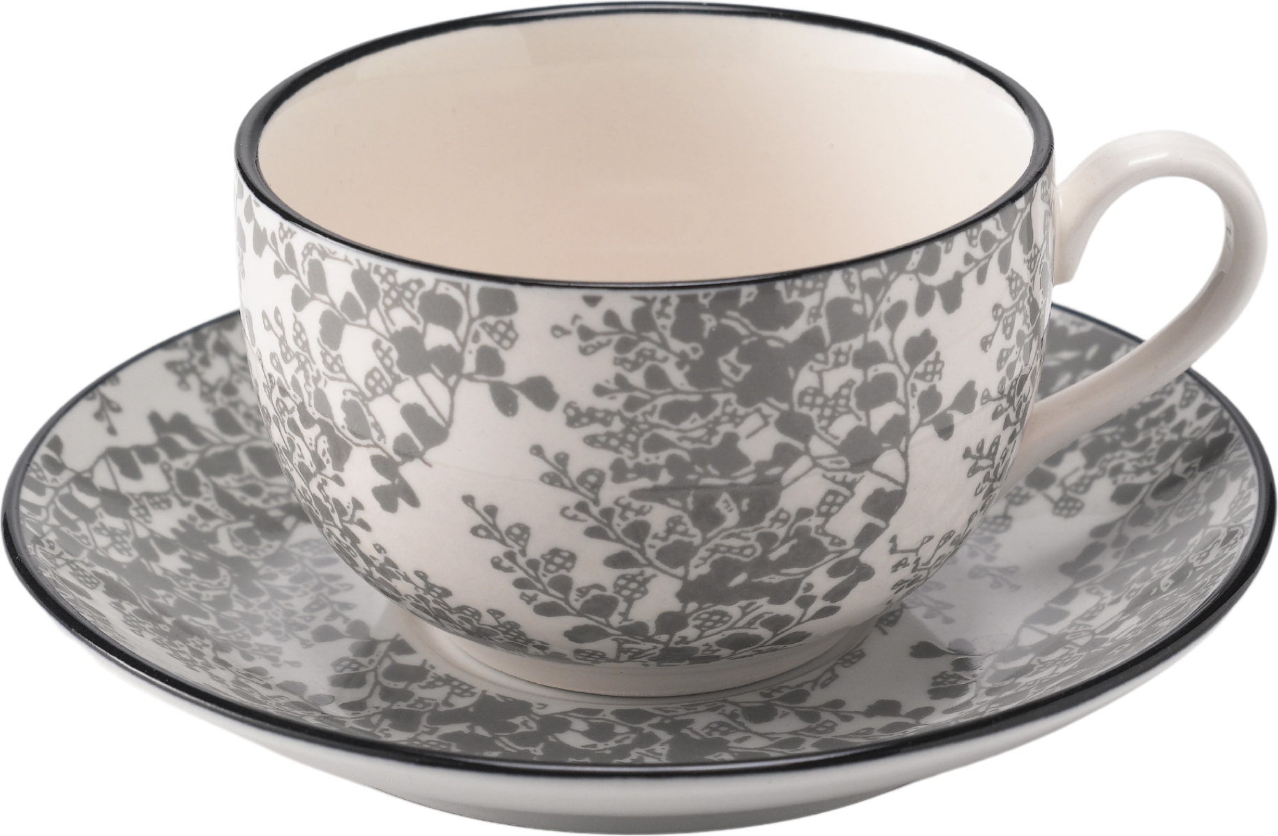 Filiżanka do herbaty Tue 270 ml szara ze spodkiem