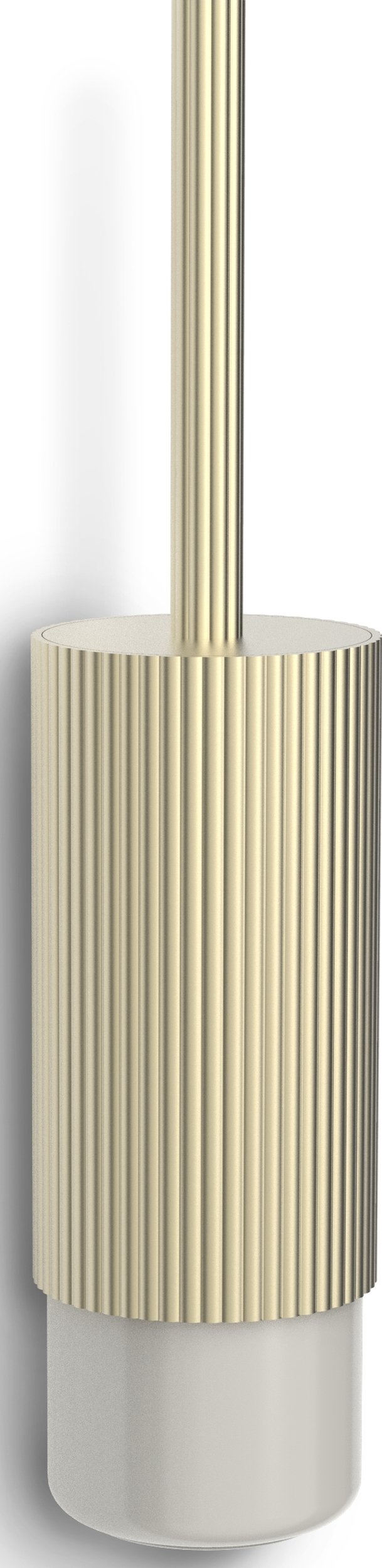 Szczotka do WC Of Line złota ścienna z kremową podstawą