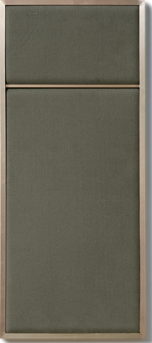 Tablica ścienna tapicerowana z mosiężną ramą Nouveau Pin S szara