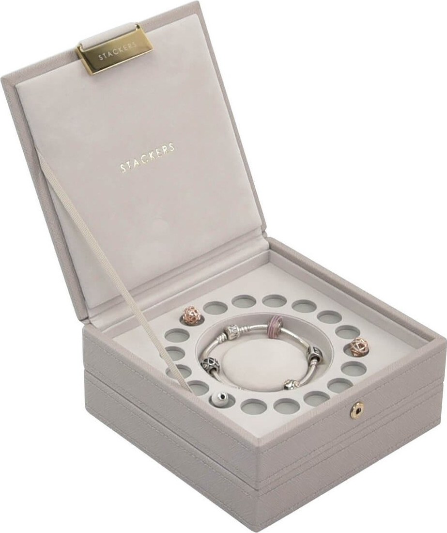Szkatułka na bransoletkę i charmsy Stackers podwójna taupe