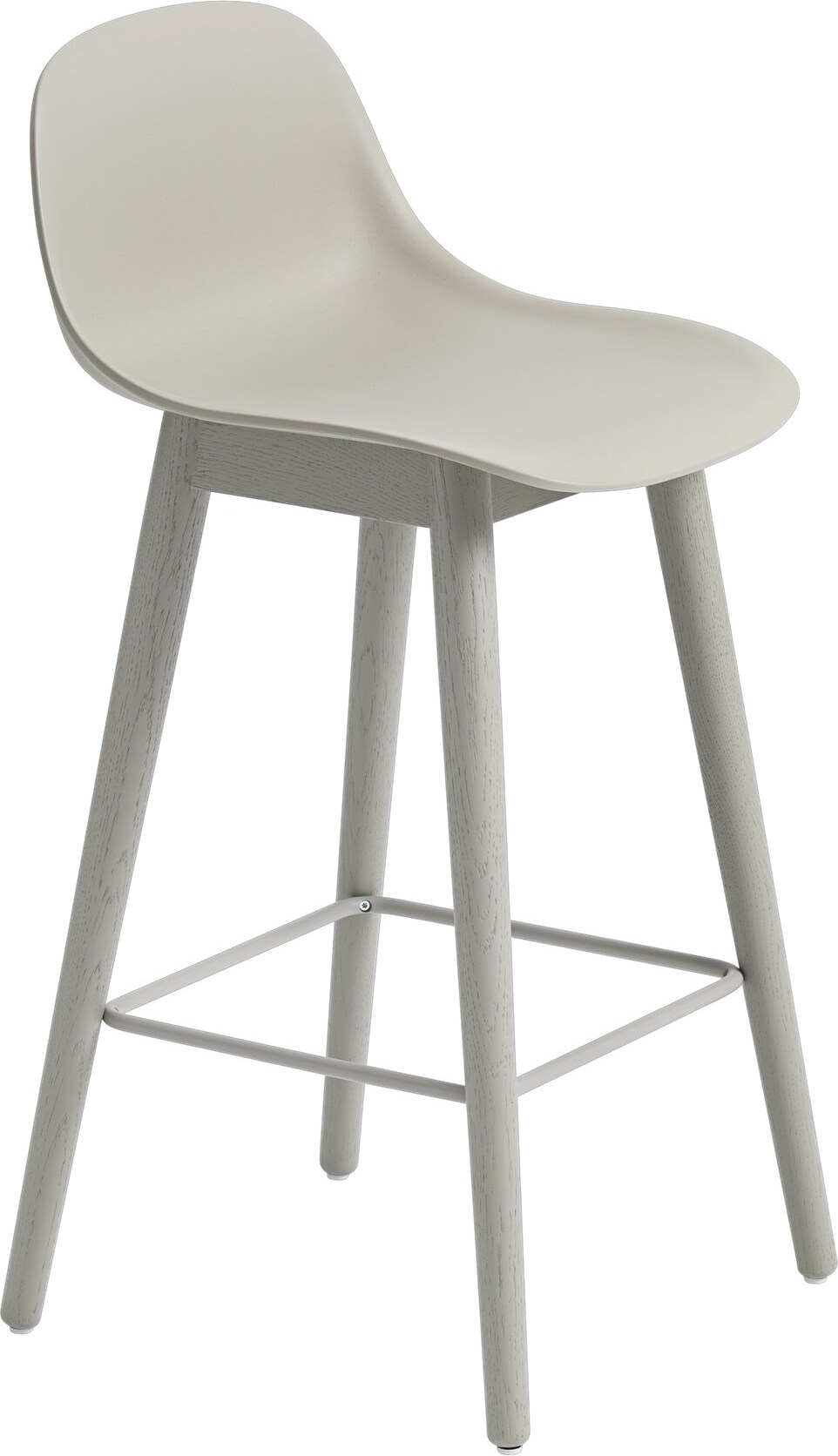 Stołek Fiber 65 cm szary z oparciem