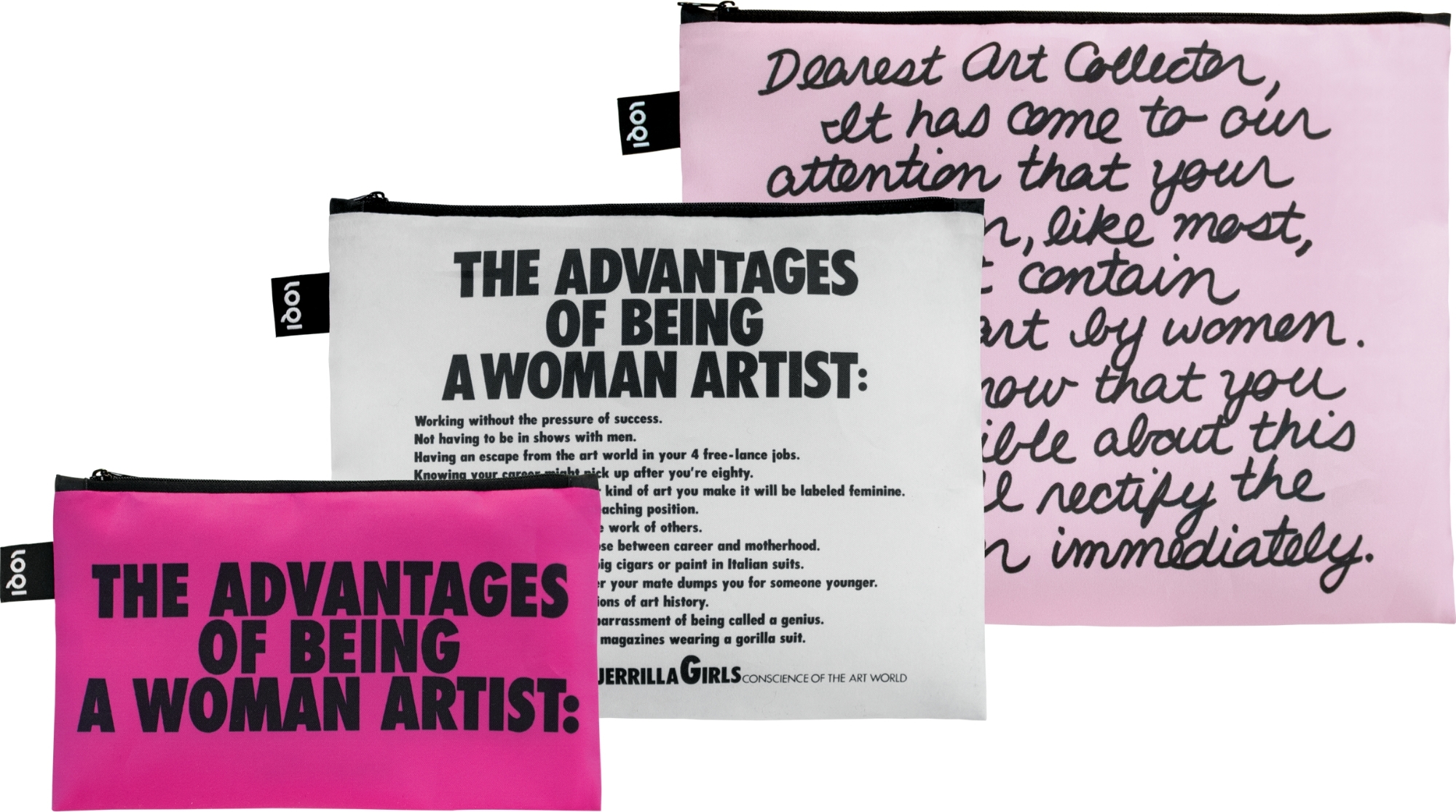 Saszetki LOQI Artist Guerrilla Girls z recyklingu 3 szt.