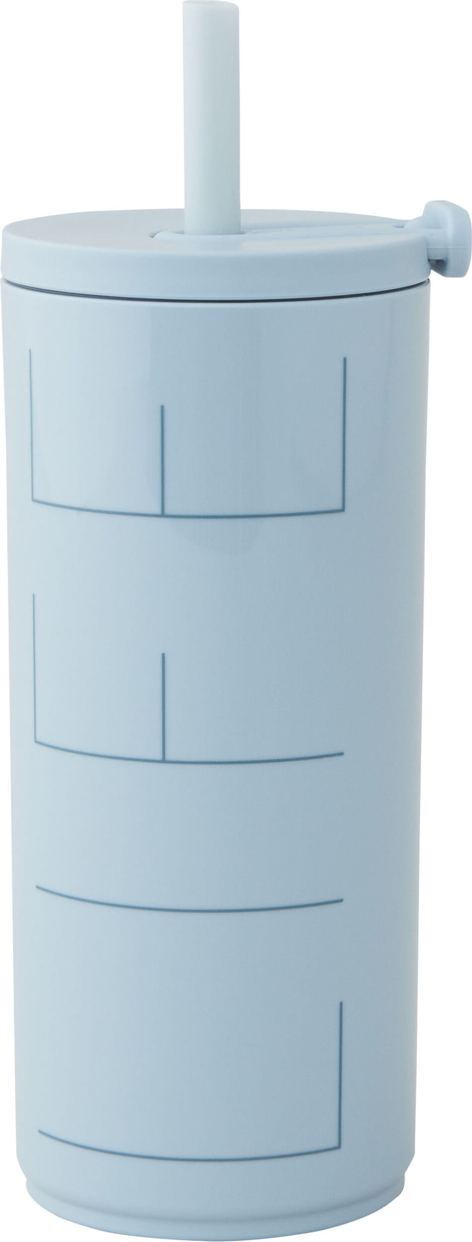 Kubek podróżny Design Letters Life 500 ml błękitny ze słomką