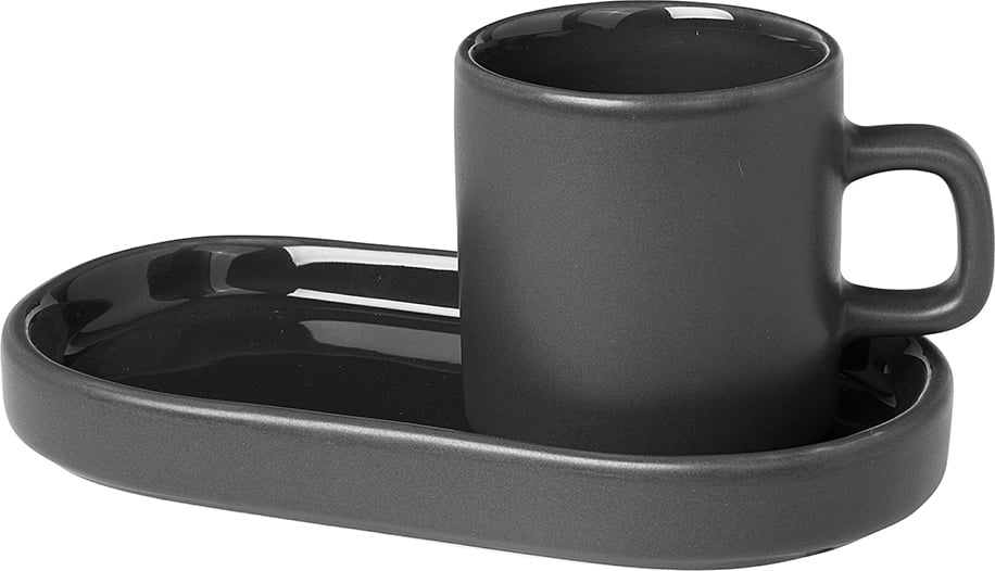 Filiżanki do espresso Pilar agave green ze spodkiem 2 szt.