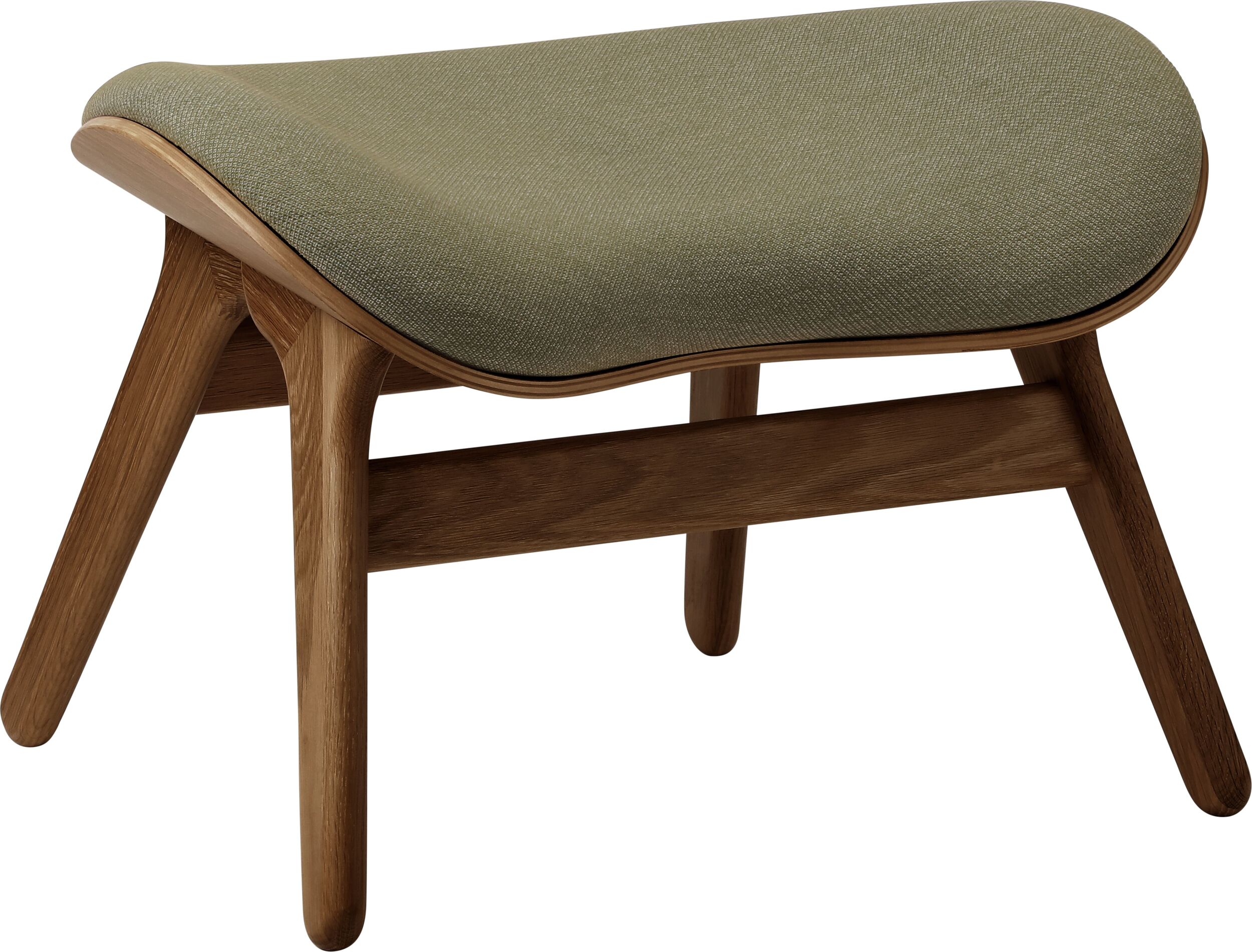 Podnóżek Conversation Piece jasnozielony na ciemnych dębowych nogach